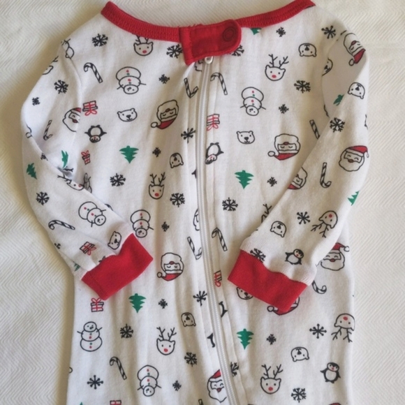 joe fresh minimalist christmas zipper footie sleeper pajamas 0-3 months baby - Picture 5 of 7